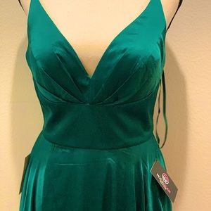 Royal green long dress